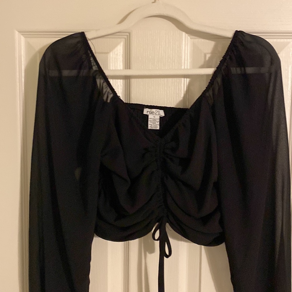 Adorable Rue21 sheer pull string blouse - Picture 5 of 6